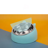 Pet feeding bowl, high foot neck guard anti overturning large capacity stainless steel feeding bowl