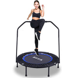 Vivianrack Mini Trampoline,  Foldable Fitness Exercise Trampoline with Anti-Slip Handrail