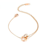 Women's Bracelet Titanium Steel Rose Gold Roman Numeral Cubic Zirconium Diamond 170+50mm Fashion Casual Accessories Jewelry Bracelet's For Women