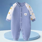 Baby onesie set, three-layer quilted autumn winter warm autumn newborn clothes baby thickening suit,