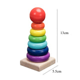 Montessori Wooden 3D Toys Childhood Learning Kids Baby Colorful Wooden Blocks Educational Toy For Kid Christmas Gift