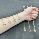 18K Gold Color Genshin Impact Necklace Cryo Element Fashion Jewelry Gifts AIN029-4