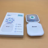 dbsoars Electric fans for personal use,USB Rechargeable Personal Hand Fans, Neck lanyard, White
