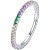 Authentic Silver 925 Rainbow Zircon Stackable Band Finger Ring Jewelry For Women & Girls Fit Gifts SCR714