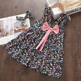 Baby Girl Princess Dresses Kids Children's Clothing Sleeveless Printed Floral Dress Toddler Summer Flower Bow