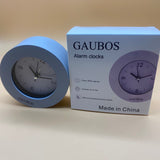 GAUBOS Alarm clocks,10.5cm Round Non-Ticking Silent, AA Battery Operated for Bedroom, Bedside(Gray)