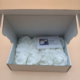 Pertivery Artificial flowers,12Pcs Real Looking White Foam Fake flowers For DIY,Cake Decor,Party,Baby Shower,Home,Outdoor