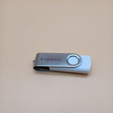 Kingdowin Blank USB flash drives,Metal 128GB Swivel USB Drives 1 Pack