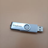 Kingdowin Blank USB flash drives,Metal 128GB Swivel USB Drives 1 Pack