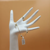 XNNHMW Bracelets,Green Flower Pearl Sterling Silver Bracelet with adjustable length for Women