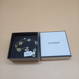 XNNHMW Bracelets,Green Flower Pearl Sterling Silver Bracelet with adjustable length for Women