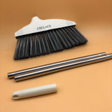 CHCLACE Brooms, 58 inch Long Handle Soft Brooms for Home Kitchen Room Office Lobby(White)
