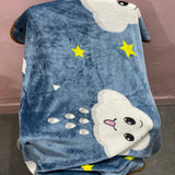 JananLive Kids Blanket, Cartoon Cloud Print Blanket, 75 x 100 cm Soft Blanket for Toddlers, Kids,