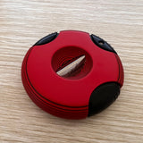 Delicate Cigar Cutter Stainless Steel Guillotine Sharp Blade V-Cut Cigar Cutter Clippers Built in Cigar Punch (Red)