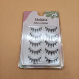 Melakia False eyelashes, 5 Pairs Natural Handmade EyelashesReusable, Cruelty-Free,5 Pairs