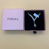 TORMA Necklace, Rhinestone Jewelry Necklace , Wedding Jewelry Necklace for Women and Girls (Red)