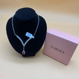 TORMA Necklace, Rhinestone Jewelry Necklace , Wedding Jewelry Necklace for Women and Girls (Red)