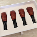 Delicate Pure Copper Resin Cigar Mouthpiece Nozzle Holder Pipe 4 Pieces (Red)