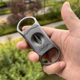Delicate Cigar Cutter Stainless Steel Blade, Cigar Cutter Punch Set, Comes in a Gift Box (Silver)