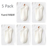 Yuerd M&W Socks, Womens 5-Pack Low Cut Socks Cute White Casual Cotton Ankle Tab Socks