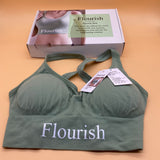 Flourish Sports bra, 1Pack Strappy Run Workout Gym Activewear Women Bra with Removable Cups(Green)