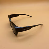 Lanhongys Sunglasses, Square Black Frame Lightweight Outdoors Polarized UV Protection Sunglasses