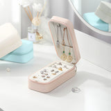 Travel Jewelry Box Organizer Portable Small PU Leather Earrings Ring Necklace  Mini Velvet Jewellery Box