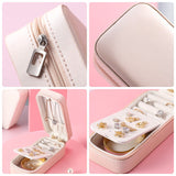 Travel Jewelry Box Organizer Portable Small PU Leather Earrings Ring Necklace  Mini Velvet Jewellery Box
