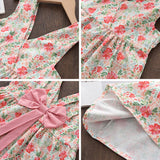 Baby Girl Princess Dresses Kids Children's Clothing Sleeveless Printed Floral Dress Toddler Summer Flower Bow