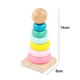 Montessori Wooden 3D Toys Childhood Learning Kids Baby Colorful Wooden Blocks Educational Toy For Kid Christmas Gift