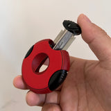 Delicate Cigar Cutter Stainless Steel Guillotine Sharp Blade V-Cut Cigar Cutter Clippers Built in Cigar Punch (Red)
