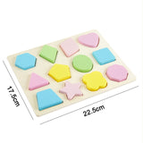 Montessori Wooden 3D Toys Childhood Learning Kids Baby Colorful Wooden Blocks Educational Toy For Kid Christmas Gift