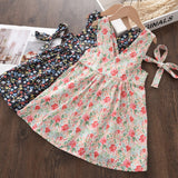 Baby Girl Princess Dresses Kids Children's Clothing Sleeveless Printed Floral Dress Toddler Summer Flower Bow