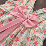 Baby Girl Princess Dresses Kids Children's Clothing Sleeveless Printed Floral Dress Toddler Summer Flower Bow