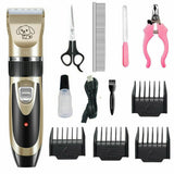 Dog Cat Pet Grooming Kit Rechargeable Cordless Electric Hair Clipper Trimmer Set